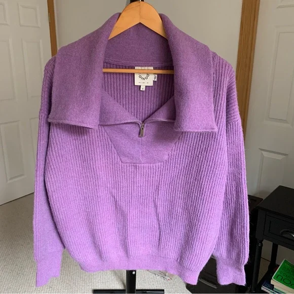 Lili Sidonio Zip Turtleneck Knit Purple Sweater Women’s Small - Picture 5 of 12